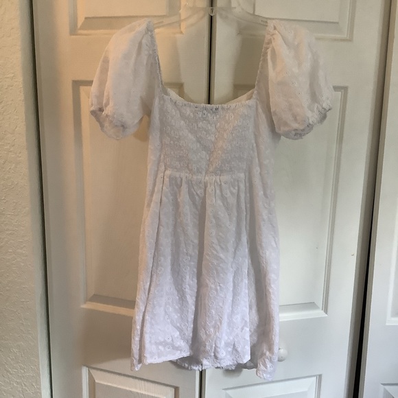 Lulu’s Sweet Sonata White Eyelet Mini Dress. Size S. - Picture 7 of 8